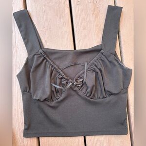 Black Ruched Bust Top